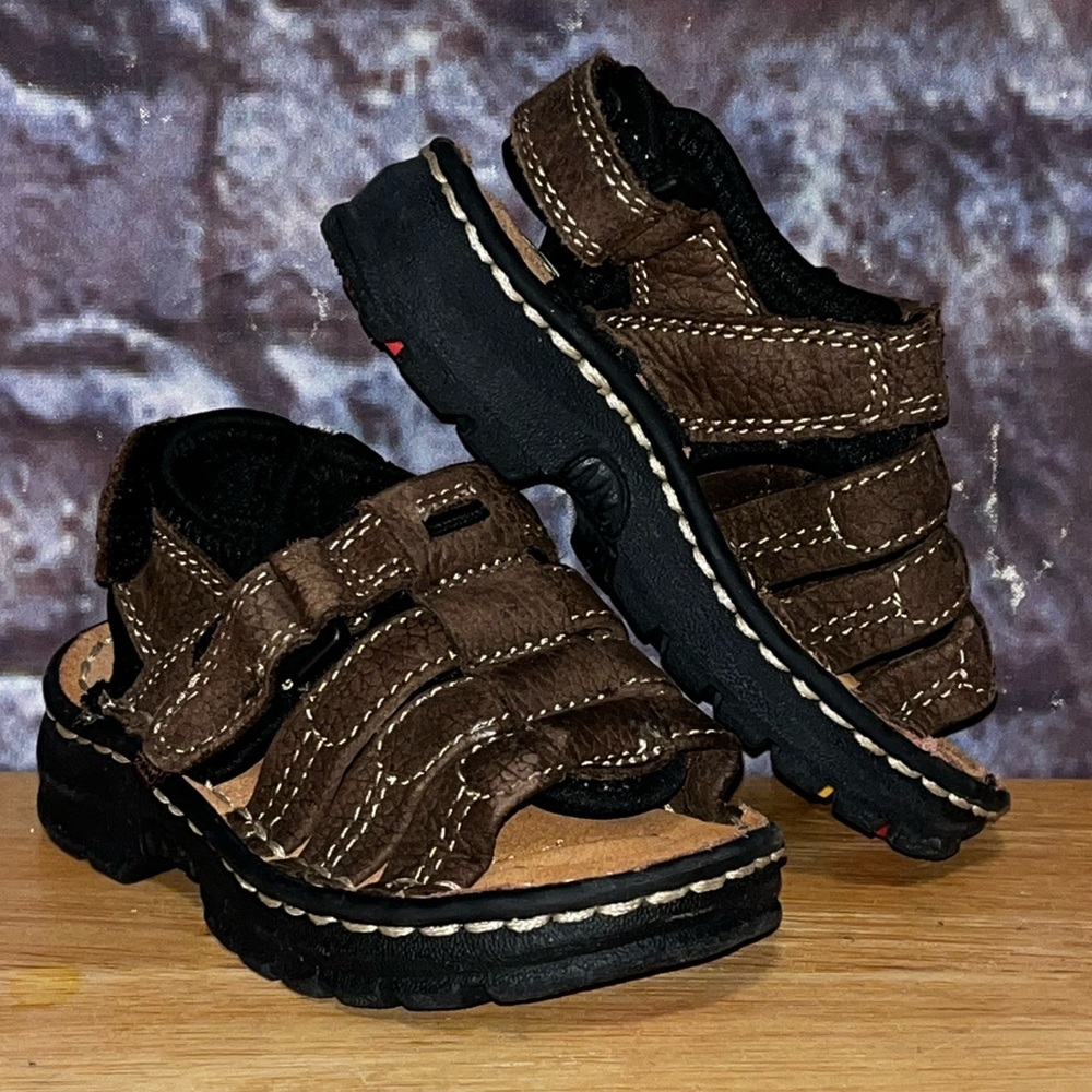 Buster Brown Kids Toddler Boys Brown Leather Hiking Sandals Size 4.5
